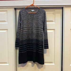 Grey and Black Long Sleeved Dress